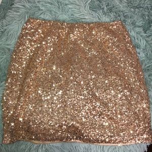 Gold sequence mini skirt